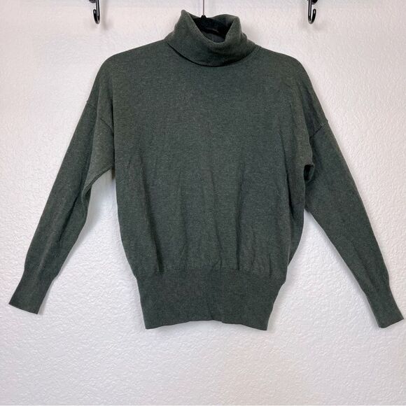 Madewell Brookhaven Turtleneck Wool Blend Sweater in Heather Forest size XS - Picture 5 of 13